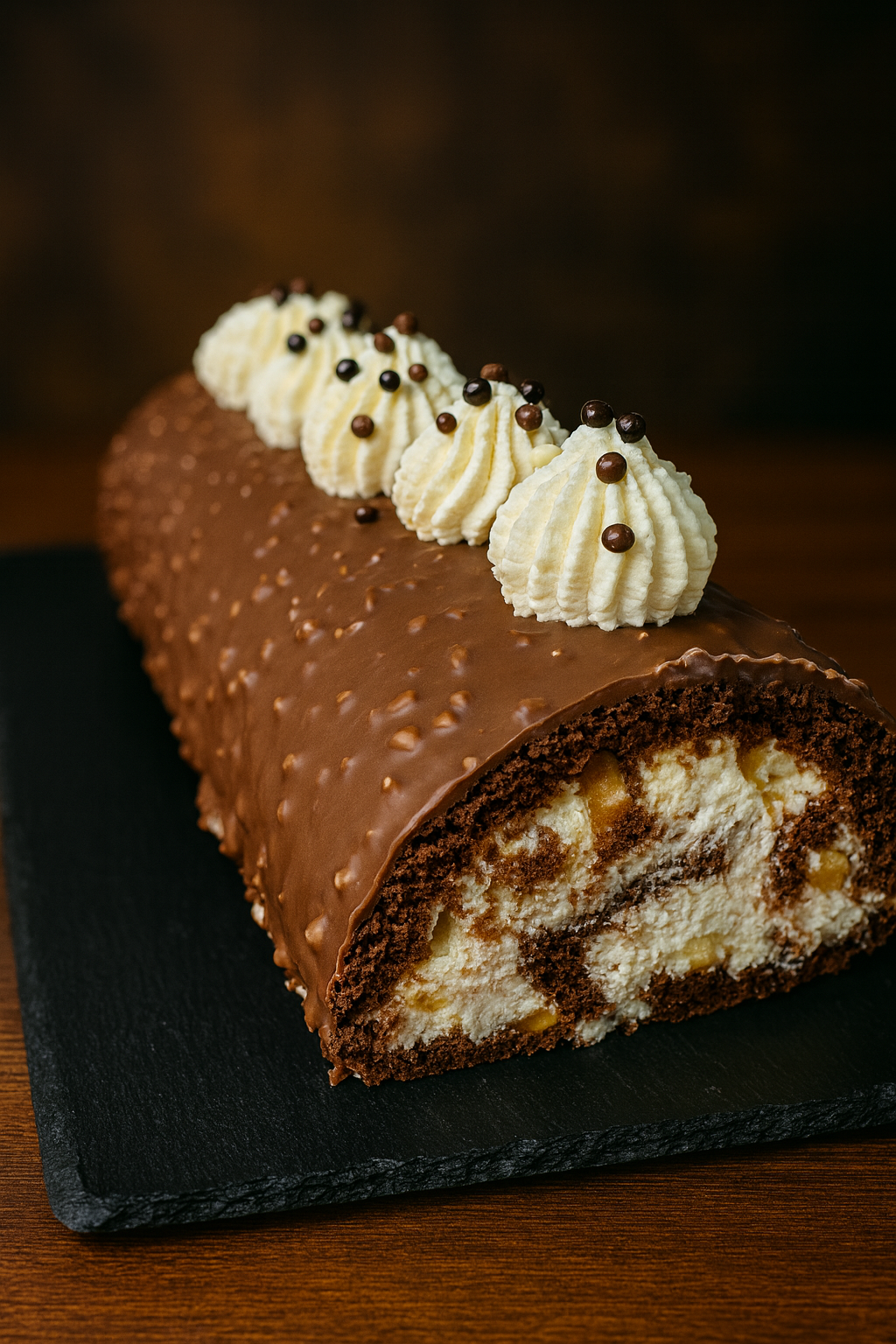 Suklaa-Kinuski pähkinäkääretorttu