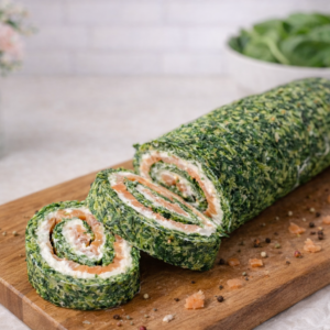 Pinaattirulla savulohella