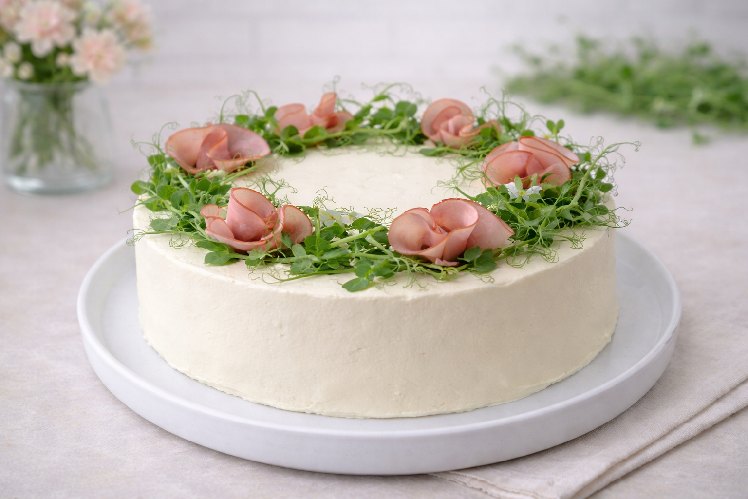 Kinkku-voileipäkakku